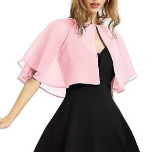 NWT ~ Women's Baby Pink Soft Chiffon Shawl Wrap Shrug Cover Up